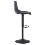 LeisureMod Tilbury Modern Adjustable Height Bar Stool with Vegan Leather Upholstery and Footrest, Ideal for Kitchen Island, Counter, or Home Bar