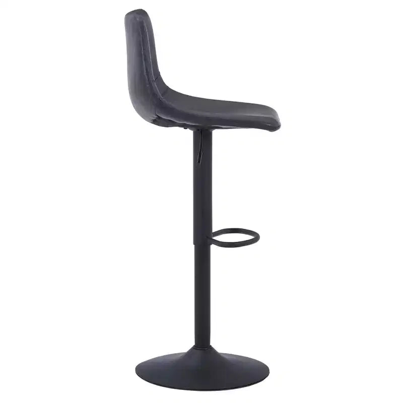 LeisureMod Tilbury Modern Adjustable Height Bar Stool with Vegan Leather Upholstery and Footrest, Ideal for Kitchen Island, Counter, or Home Bar