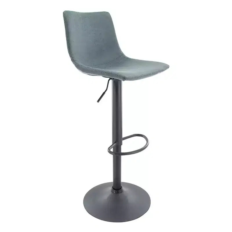 LeisureMod Tilbury Modern Adjustable Height Bar Stool with Vegan Leather Upholstery and Footrest, Ideal for Kitchen Island, Counter, or Home Bar