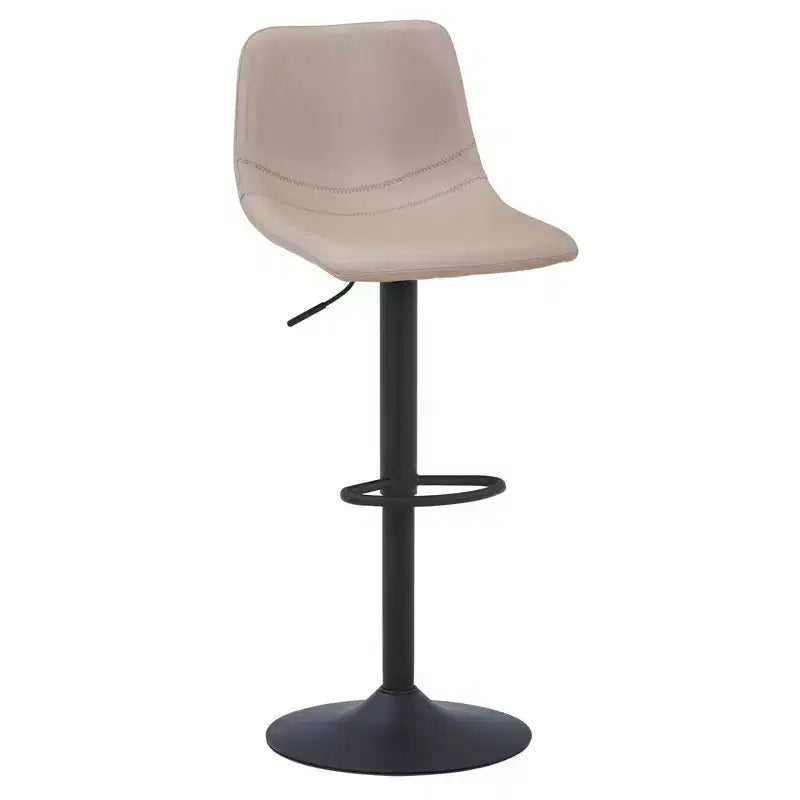 LeisureMod Tilbury Modern Adjustable Height Bar Stool with Vegan Leather Upholstery and Footrest, Ideal for Kitchen Island, Counter, or Home Bar