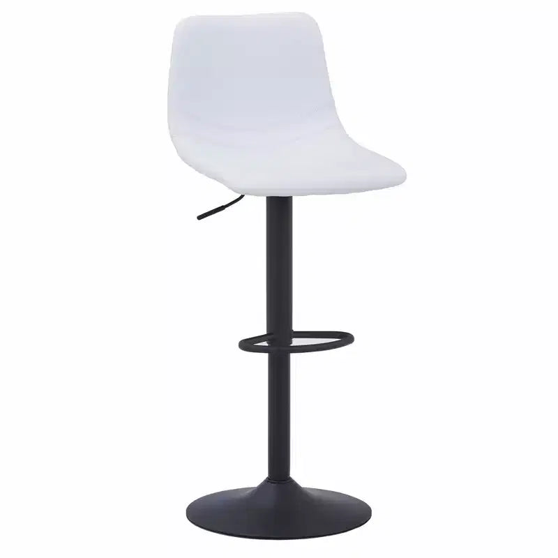 LeisureMod Tilbury Modern Adjustable Height Bar Stool with Vegan Leather Upholstery and Footrest, Ideal for Kitchen Island, Counter, or Home Bar
