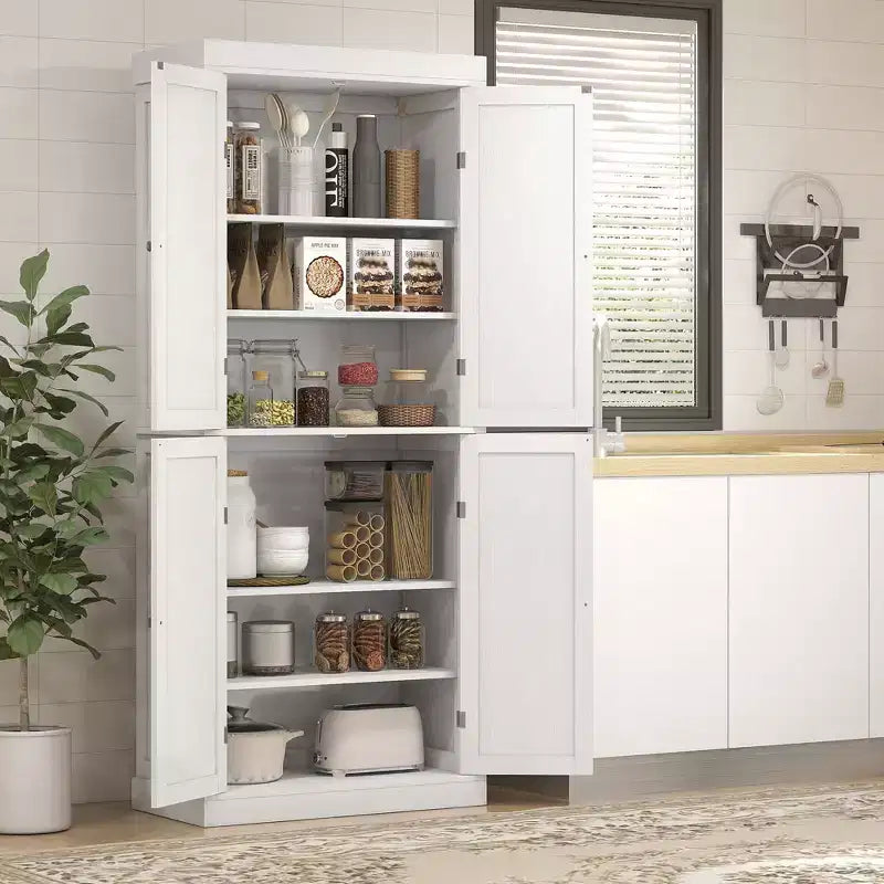 HOMCOM Dispensa a Colonna Tradizionale da Cucina 72" con 2 Armadietti e Ripiani Regolabili