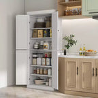 HOMCOM Dispensa a Colonna Tradizionale da Cucina 72" con 2 Armadietti e Ripiani Regolabili