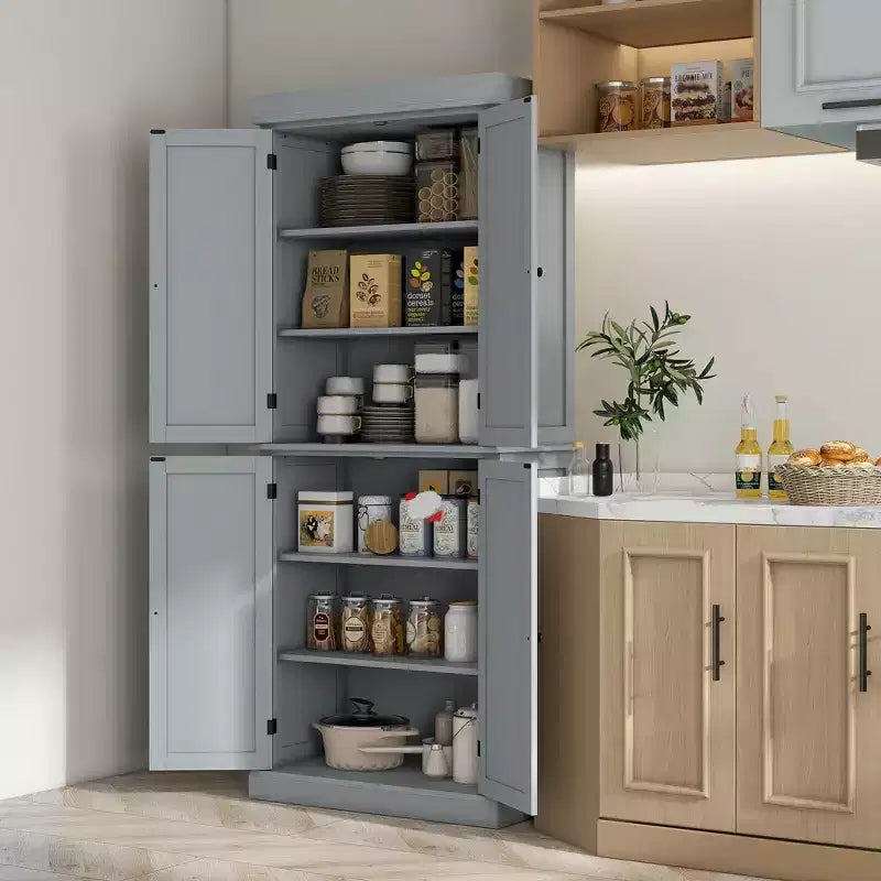 HOMCOM Dispensa a Colonna Tradizionale da Cucina 72" con 2 Armadietti e Ripiani Regolabili