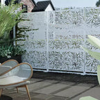 Dovelina Metal Outdoor Privacy Screen Freestanding Patio Decorative Screens