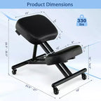 Costway Ergonomic Kneeling Chair Adjustable Stool with Lockable Universal Wheels Angle Seat