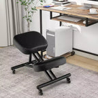 Costway Ergonomic Kneeling Chair Adjustable Stool with Lockable Universal Wheels Angle Seat