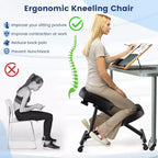 Costway Ergonomic Kneeling Chair Adjustable Stool with Lockable Universal Wheels Angle Seat