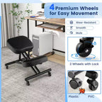 Costway Ergonomic Kneeling Chair Adjustable Stool with Lockable Universal Wheels Angle Seat