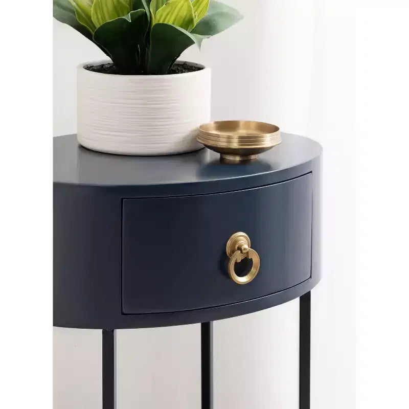 Kate and Laurel Decklyn Glam Oval Side Table