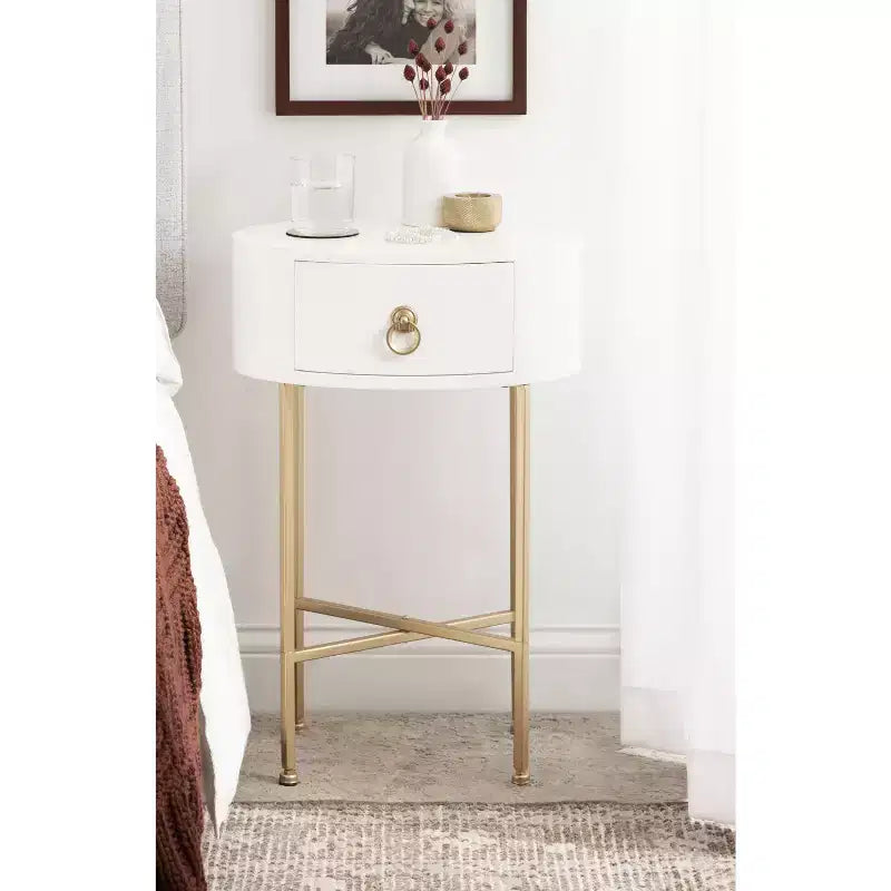 Kate and Laurel Decklyn Glam Oval Side Table