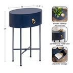 Kate and Laurel Decklyn Glam Oval Side Table
