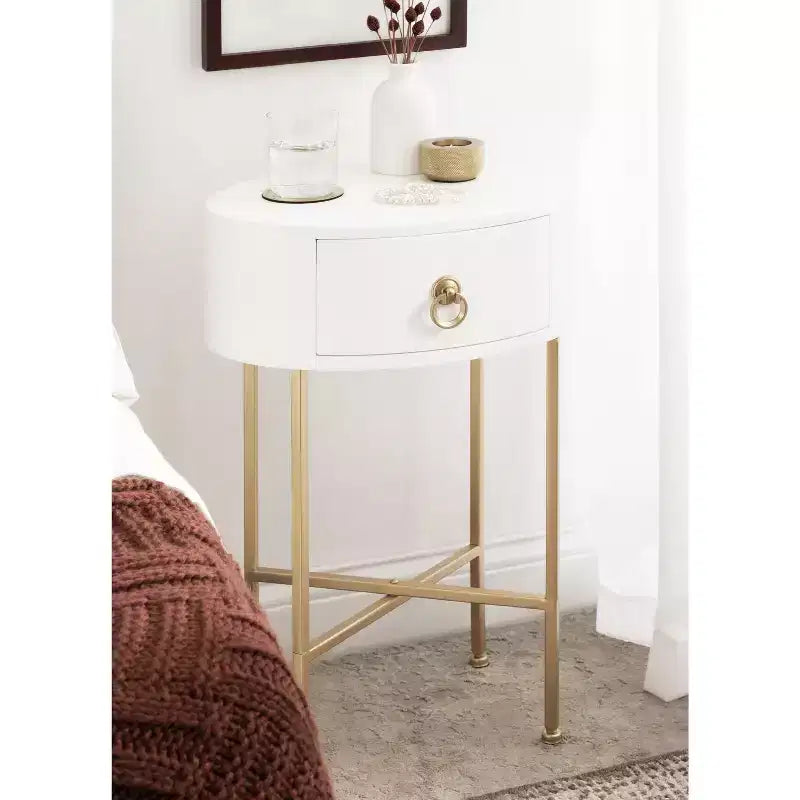 Kate and Laurel Decklyn Glam Oval Side Table