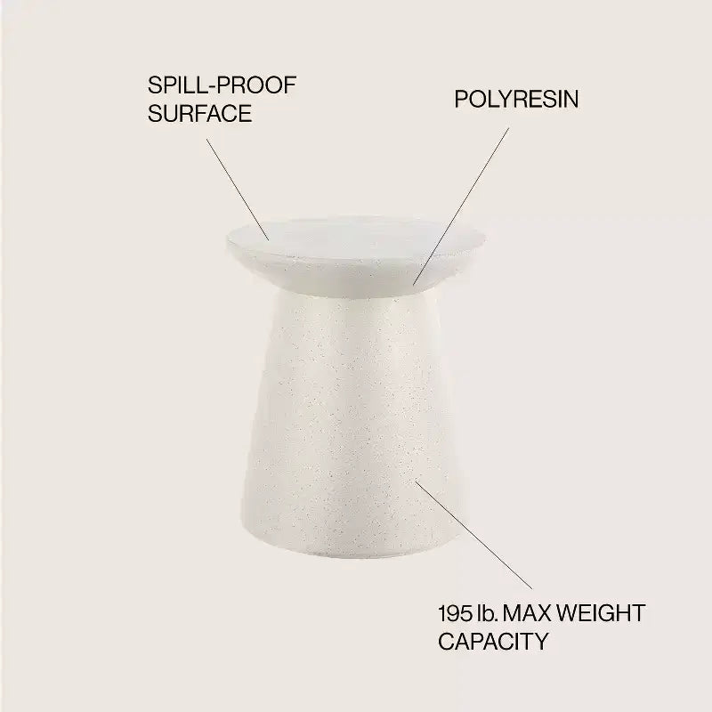 JONATHAN Y Brady 16.25 Minimalist Modern Drum Indoor/Outdoor Accent Table