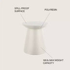 JONATHAN Y Brady 16.25 Minimalist Modern Drum Indoor/Outdoor Accent Table