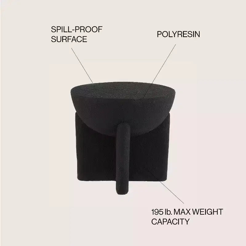 JONATHAN Y Brady 16.25 Minimalist Modern Drum Indoor/Outdoor Accent Table