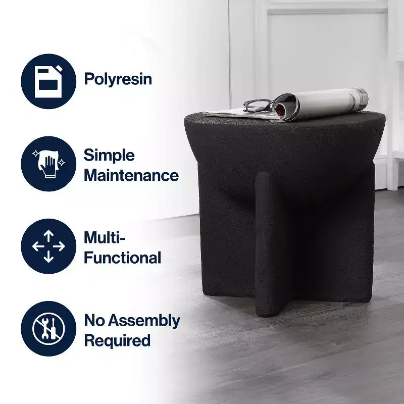 JONATHAN Y Brady 16.25 Minimalist Modern Drum Indoor/Outdoor Accent Table