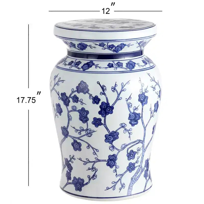 JONATHAN Y Cherry Blossom 17.7 Ceramic Garden Stool/Accent Table