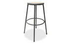 Sgabello da officina industriale Alera in metallo, senza schienale, supporta fino a 136 kg, altezza seduta 76 cm, seduta marrone, base grigia