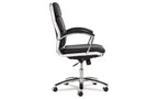 Alera Alera Neratoli Mid-Back Slim Profile Chair, Faux Leather, Supports Up to 275 lb, Black Seat/Back, Chrome Base