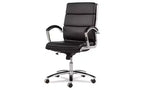 Alera Alera Neratoli Mid-Back Slim Profile Chair, Faux Leather, Supports Up to 275 lb, Black Seat/Back, Chrome Base