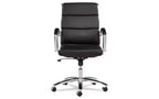 Alera Alera Neratoli Mid-Back Slim Profile Chair, Faux Leather, Supports Up to 275 lb, Black Seat/Back, Chrome Base