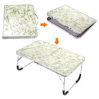 Unique Bargains Bed Sofa Picnic Foldable Portable Working Desk White Green 1 Pc