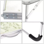 Unique Bargains Bed Sofa Picnic Foldable Portable Working Desk White Green 1 Pc