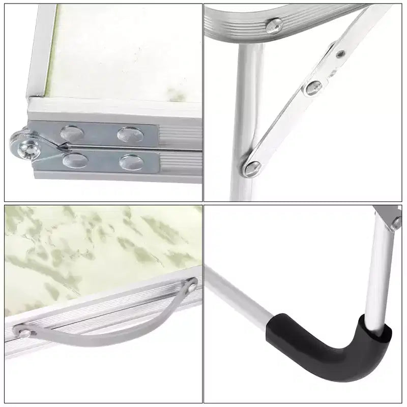 Unique Bargains Bed Sofa Picnic Foldable Portable Working Desk White Green 1 Pc