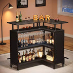 Tribesigns 2-Tier L-Shaped Home Bar Unit