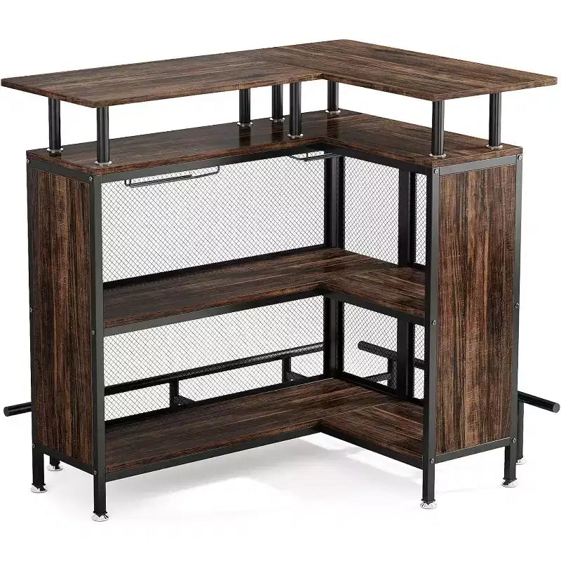 Tribesigns 2-Tier L-Shaped Home Bar Unit