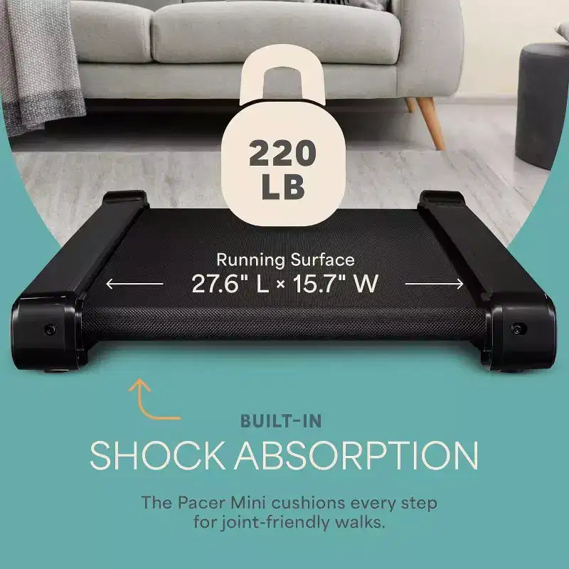 Tapis Roulant Compatto Lifepro - Mini Tapis Roulant Portatile, 4.8 Km/h, Portata 100 Kg