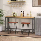 Costway Set of 2 Industrial Saddle Stool Counter Height Bar Stool Dining Pub Chair w/ Metal Frame