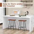Costway Set of 2 Industrial Saddle Stool Counter Height Bar Stool Dining Pub Chair w/ Metal Frame