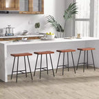 Costway Set of 2 Industrial Saddle Stool Counter Height Bar Stool Dining Pub Chair w/ Metal Frame