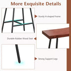 Costway Set of 2 Industrial Saddle Stool Counter Height Bar Stool Dining Pub Chair w/ Metal Frame
