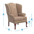 Comfort Pointe Paisley Traditional Wingback Accent Chair