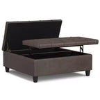 WyndenHall Elliot Large Square Coffee Table Storage Ottoman