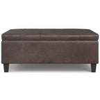 WyndenHall Elliot Large Square Coffee Table Storage Ottoman