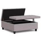 WyndenHall Elliot Large Square Coffee Table Storage Ottoman