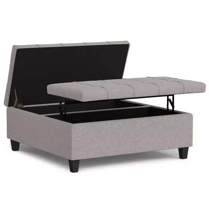 WyndenHall Elliot Large Square Coffee Table Storage Ottoman