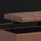 WyndenHall Elliot Large Square Coffee Table Storage Ottoman