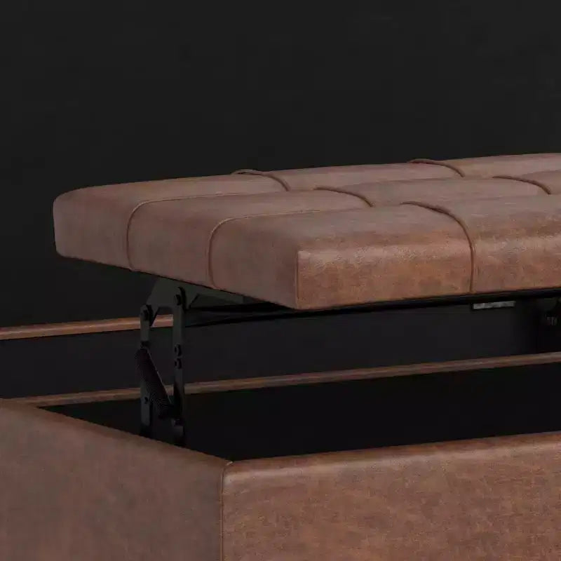WyndenHall Elliot Large Square Coffee Table Storage Ottoman