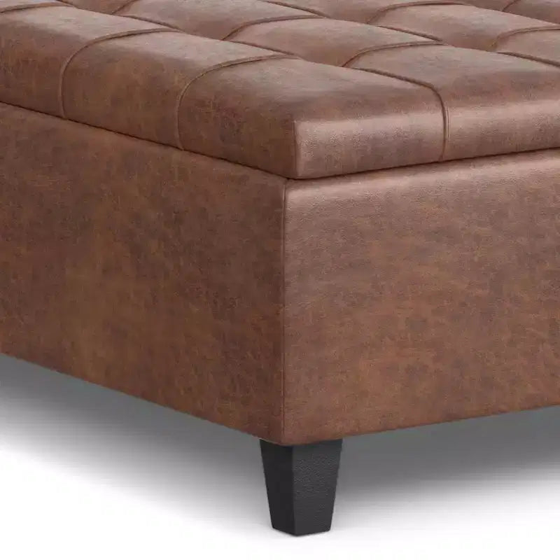 WyndenHall Elliot Large Square Coffee Table Storage Ottoman