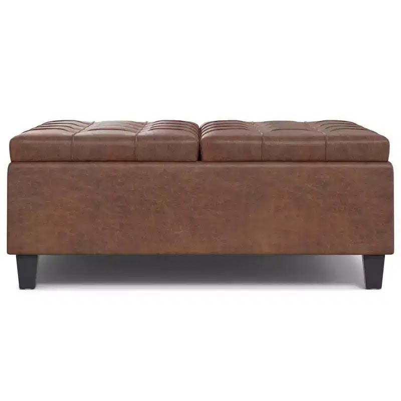 WyndenHall Elliot Large Square Coffee Table Storage Ottoman