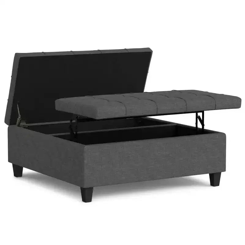 WyndenHall Elliot Large Square Coffee Table Storage Ottoman