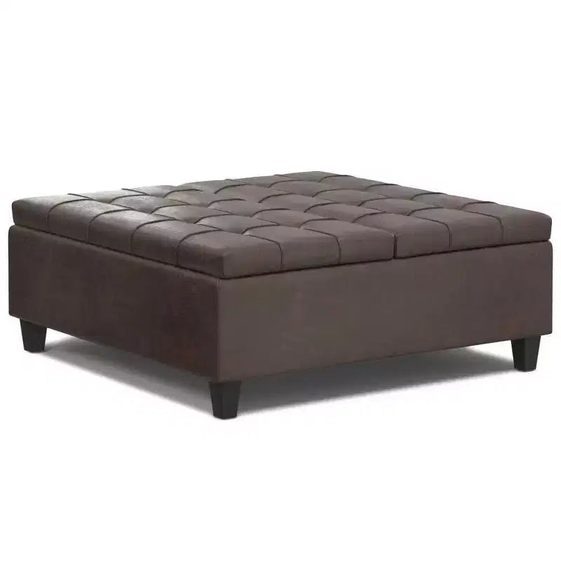 WyndenHall Elliot Large Square Coffee Table Storage Ottoman