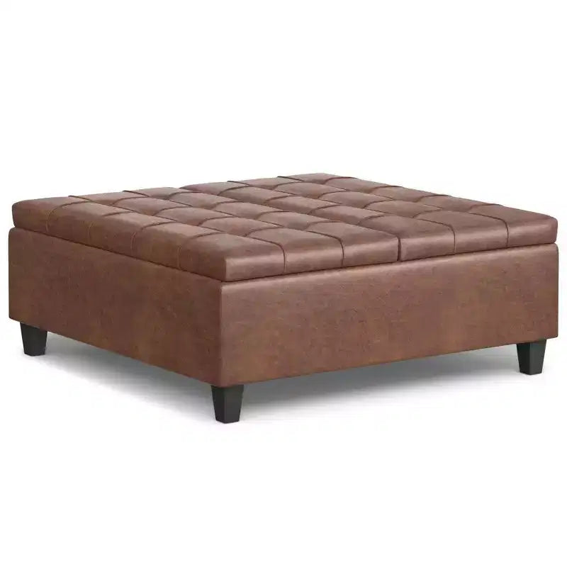 WyndenHall Elliot Large Square Coffee Table Storage Ottoman