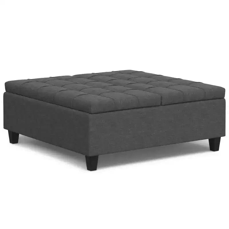 WyndenHall Elliot Large Square Coffee Table Storage Ottoman