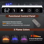Costway 70 TV Stand with 26 Electric Fireplace Insert Remote Control for 75 TV Walnut/Black/Grey